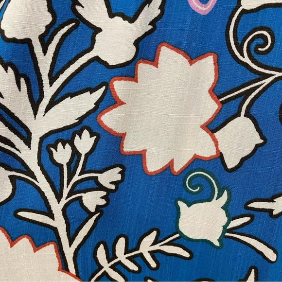 Knox Rose Blue Floral V Neck Wrap Tiered Hem Long Dress - Picture 10 of 13